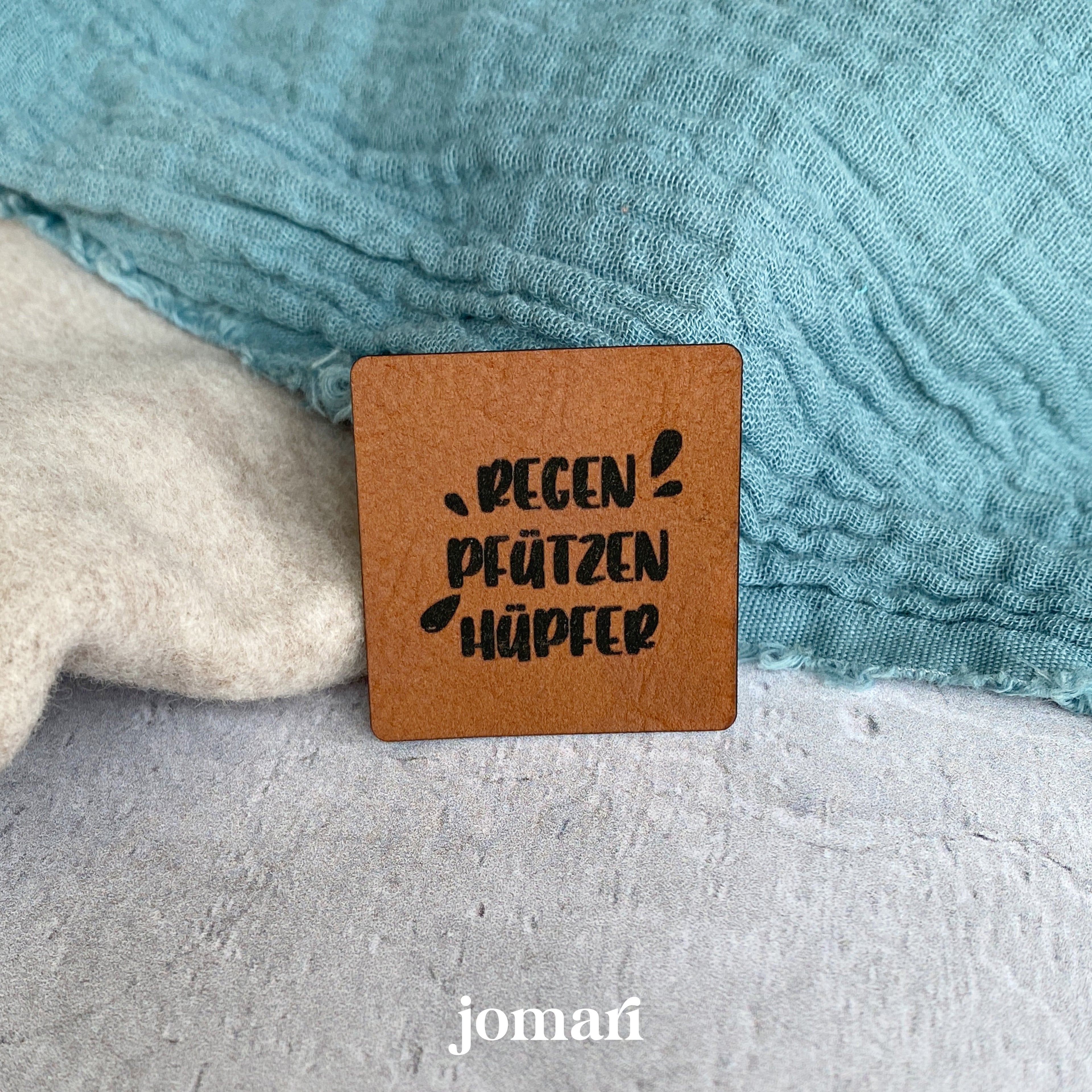 Kunstlederlabel - Regenpfützenhüpfer