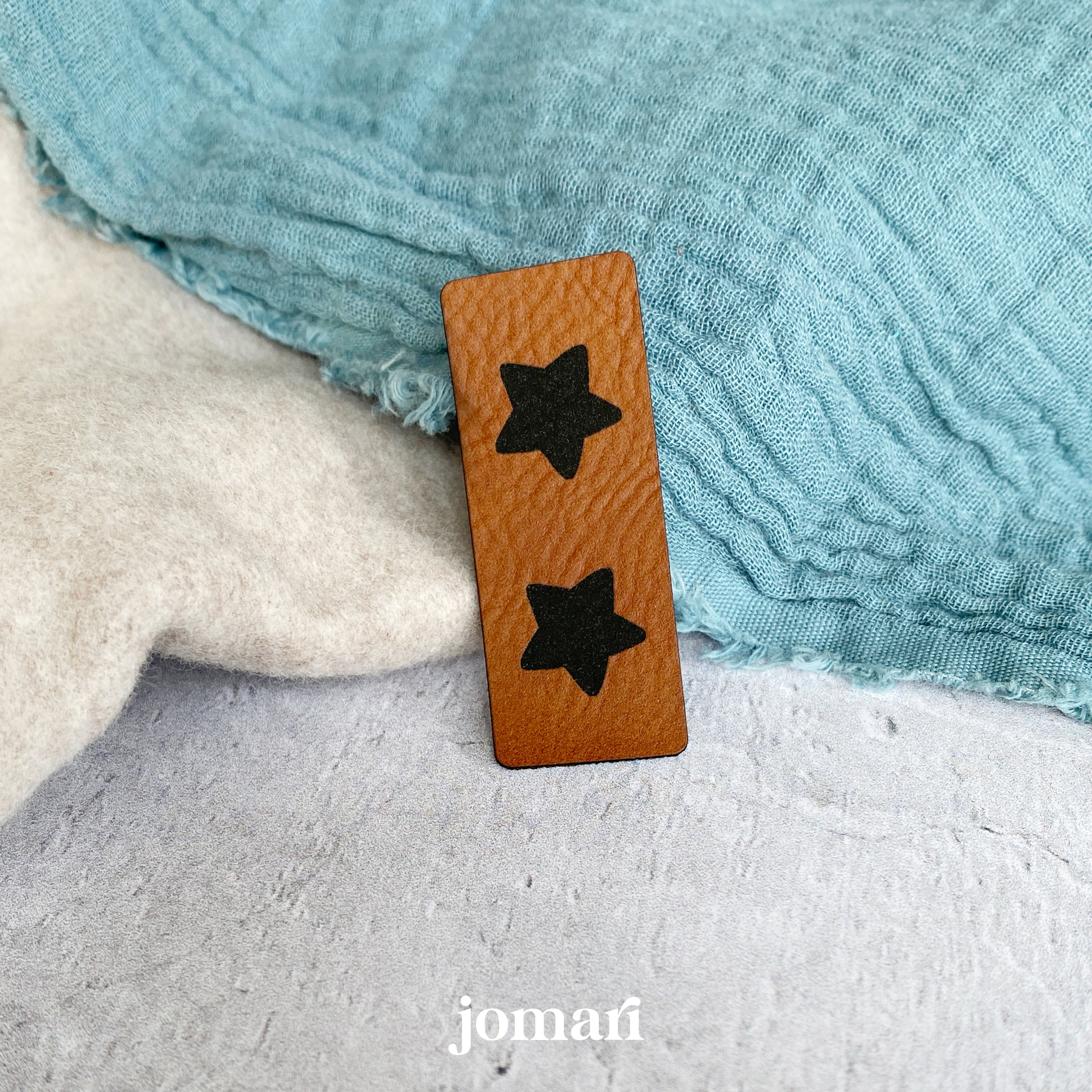 Kunstlederlabel - Stern Klapplabel