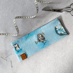 Kinder-Stirnband aus Jersey mit Fischotter und Kunstlederlabel Smiley - Geschenke für Kinder