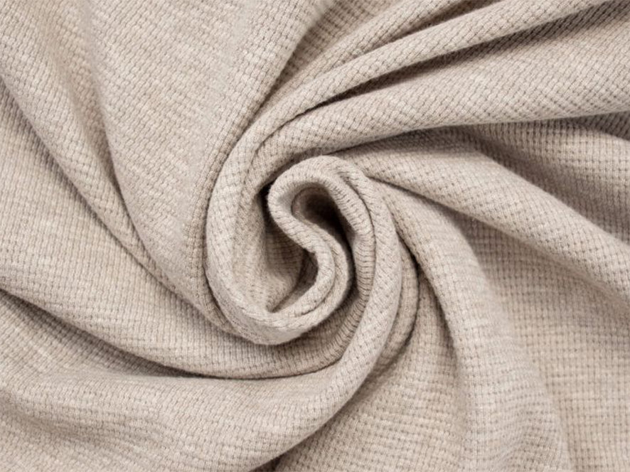 Waffeljersey beige meliert